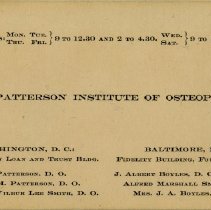 Patterson Institute of Osteopathy Business Card