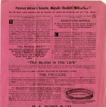 Advertisement for Professor Addison's Scientific, Magnetic, Electrical, Med