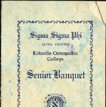 Sigma, Sigma Phi, Alpha Chapter Senior Banquet Program