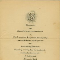 American School of Osteopathy Commencement Invitation