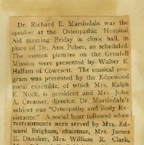 Dr. Richard E. Martindale was the speaker...