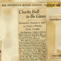 Charity Ball to be Given