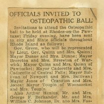 Officials Invited to Osteopathic Ball