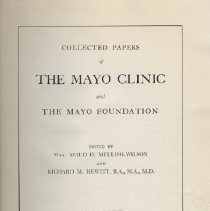 Collected Papers of the Mayo Clinic and the Mayo Foundation Vol. XXIV