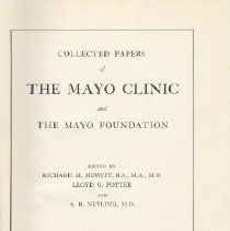 Collected Papers of the Mayo Clinic and the Mayo Foundation Vol. XXVII