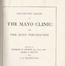 Collected Papers of the Mayo Clinic and the Mayo Foundation Vol. XXVIII