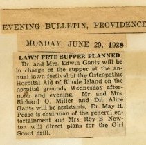 Lawn Fete Supper Planned