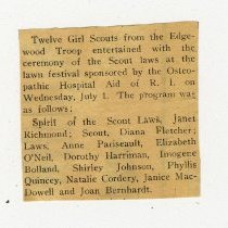 Twelve Girl Scouts from the Edgewood Troop entertained...