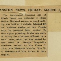 The Osteopathic Hospital Aid of Rhode Island met yesterday...