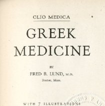 Clio Medica Greek Medicine