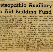Osteopathic Auxiliary To Aid Building Fund