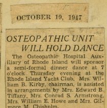 Osteopathic Unit Will Hold Dance