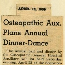 Osteopathic Aux. Plans Annual Dinner-Dance