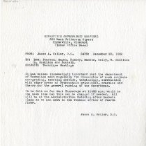 Inter Office Memo from James Keller, D.O. to Drs. Pearson, Hagen, Rumney, M