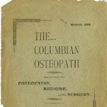 Columbian Osteopath Journal March 1898