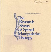 The Research Status of Spinal Manipulative Therapy NINCDS Monograph No. 15