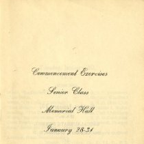 American School of Osteopathy Commencement Program January 1900