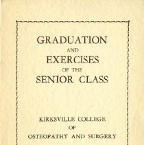 Kirksville College of Osteopathy and Surgery Commencement Program May 1947