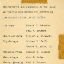 KCOS 1950 Commencement Laboratory Assistant Certificate Speech Card