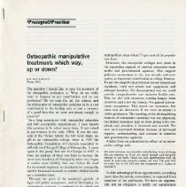 Osteopathic Manipulative Treatment: Which Way Up or Down