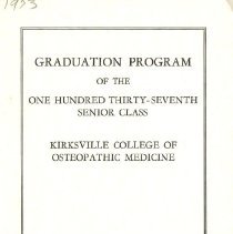 Kirksville College of Osteopathic Medicine Commencement Program June 1973