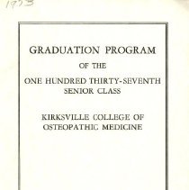 Kirksville College of Osteopathic Medicine Commencement Program June 1973