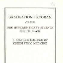 Kirksville College of Osteopathic Medicine Commencement Program June 1973
