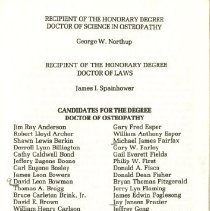 Kirksville College of Osteopathy and Surgery Commencement Program May 1977