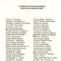 Kirksville College of Osteopathy and Surgery Commencement Program May 1977