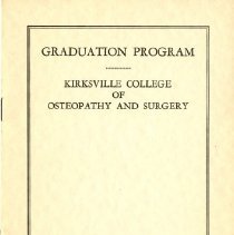 Kirksville College of Osteopathy and Surgery Commencement Program May 1954