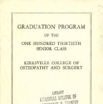 Kirksville College of Osteopathy and Surgery Commencement Program May 1966
