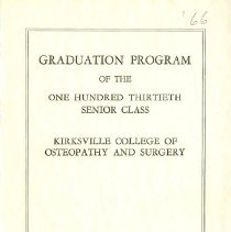 Kirksville College of Osteopathy and Surgery Commencement Program May 1966
