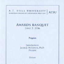 Kirksville College of Osteopathic Medicine Graduate Banquet Handbill 2006