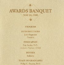Kirksville College of Osteopathic Medicine Awards Banquet Program 2008
