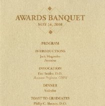 Kirksville College of Osteopathic Medicine Awards Banquet Program 2008