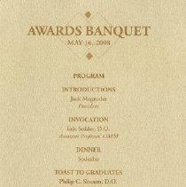 Kirksville College of Osteopathic Medicine Awards Banquet Program 2008
