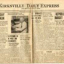 Newspaper Clipping "Services Tuesday For Dr. Laughlin"