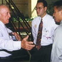 Frank Morgan and Two Men Talking at 1998 Reunion
