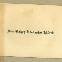 Mrs. Ralph Blakeslee Alford