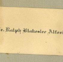 Mr. Ralph Blakeslee Alford