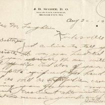Letter to George Laughlin from J. D. Scobee