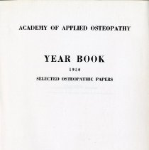 Academy of Applied Osteopathy Yearbook 1950 Selected Papers