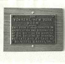 Yonkers New York Room Dedication Plaque