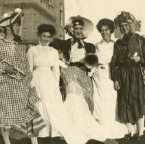 ASO Students in drag with Emily Malcomsen and Jennie Chase ca. 1912