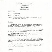 Recommendations Concerning Salary and Tenure