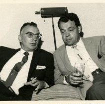 Paul Wilson & George E. Snyder on couch 1959 May 31