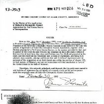 Photocopy of Certificate of Corporate Records for KOAA