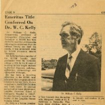Emeritus Title Conferred on Dr. W. C. Kelly