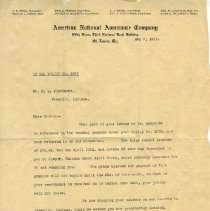 Letter to Robert Pickhardt from American National Assurance Company