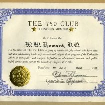 The 750 Club Membership Certificate